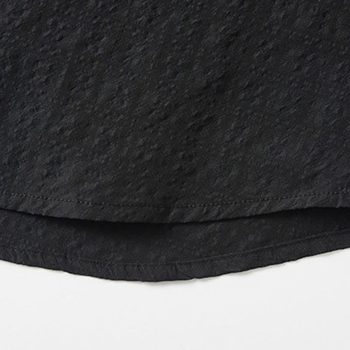 Buddha Stones 春の無地テクスチャー長袖ボタンメンズラペルシャツポケット付き - image 8