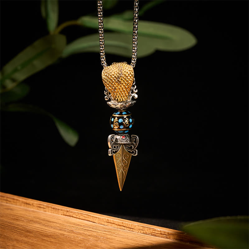 Buddha Stonesチベットオーム・マニ・パドメ・フム仏富回転ネックレス金剛ペンダント - image 2