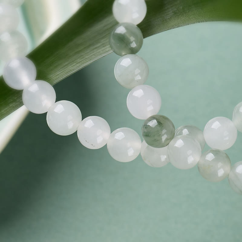 Buddha Stones 翡翠の平和のお守りチャーム幸運の豊かさ ダブルラップブレスレット - image 8