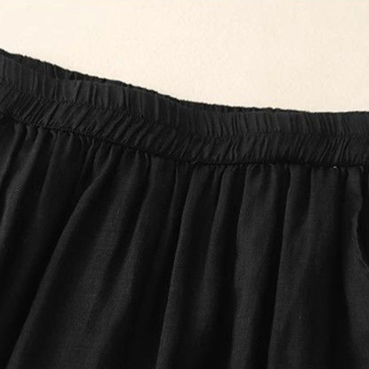 Buddha Stonesサイド刺繍デザインレディース7-8丈ワイドレッグパンツ（ポケット付き） - image 14