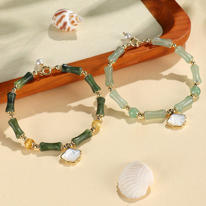 Buddha Stones ペリドット、グリーンアゲート、翡翠、ピンククリスタル、ブラックオブシディアンのラブブレスレット - image 17