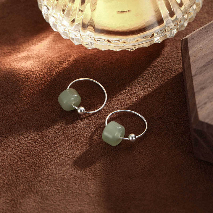 Buddha Stones 925スターリングシルバー 和田翡翠豊かさのイヤリング - image 2