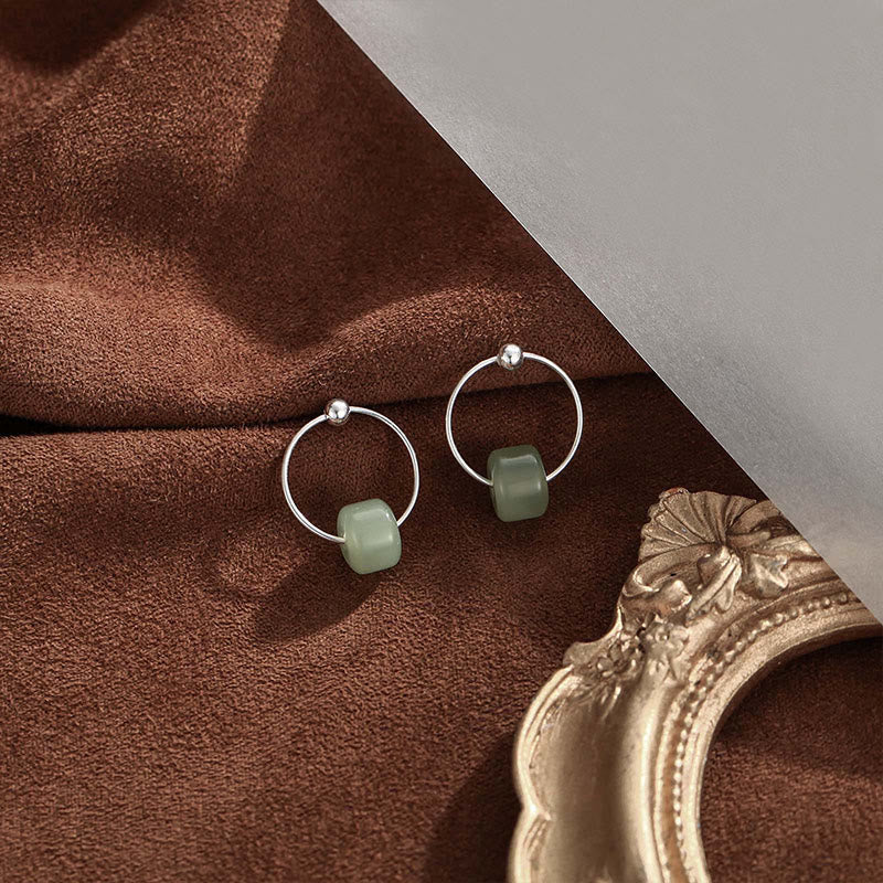 Buddha Stones 925スターリングシルバー 和田翡翠豊かさのイヤリング - image 4