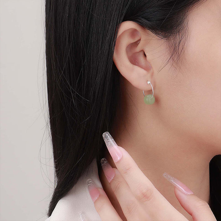 Buddha Stones 925スターリングシルバー 和田翡翠豊かさのイヤリング - image 10