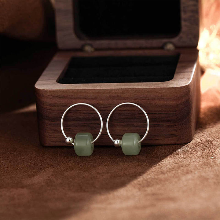 Buddha Stones 925スターリングシルバー 和田翡翠豊かさのイヤリング - image 7