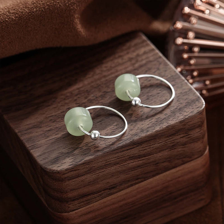 Buddha Stones 925スターリングシルバー 和田翡翠豊かさのイヤリング - image 8