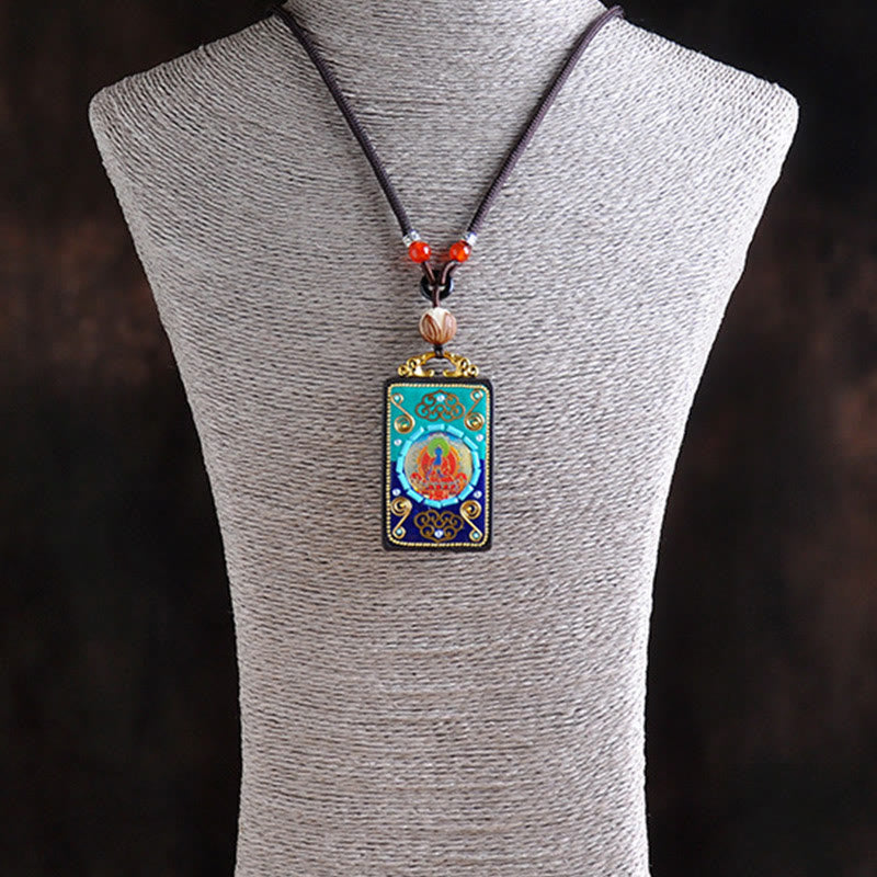 Buddha Stones 黒檀の平和ネックレスペンダント - image 2