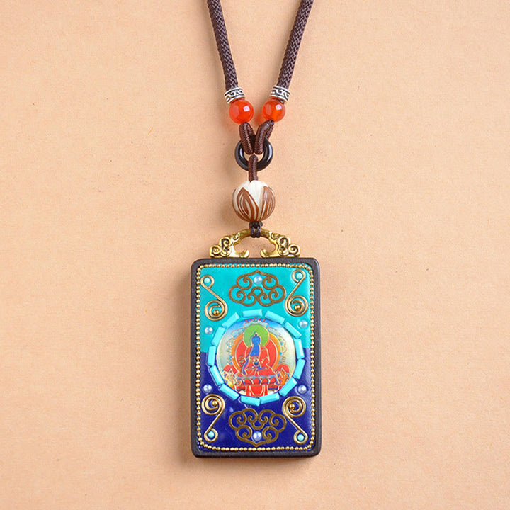 Buddha Stones 黒檀の平和ネックレスペンダント - image 3