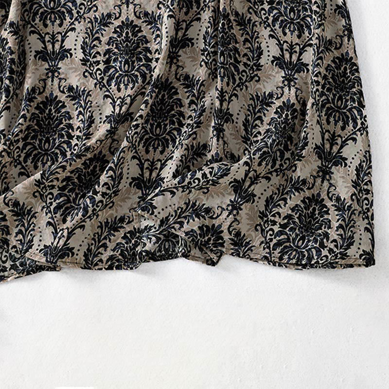 Buddha Stones 通勤用夏プリントシンプルデザインクルーネックノースリーブマキシワンピース - image 16