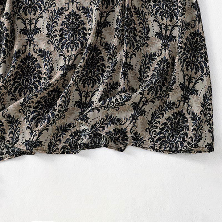 Buddha Stones 通勤用夏プリントシンプルデザインクルーネックノースリーブマキシワンピース - image 16