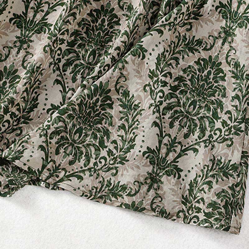 Buddha Stones 通勤用夏プリントシンプルデザインクルーネックノースリーブマキシワンピース - image 9