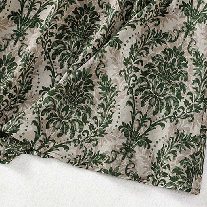 Buddha Stones 通勤用夏プリントシンプルデザインクルーネックノースリーブマキシワンピース - image 9