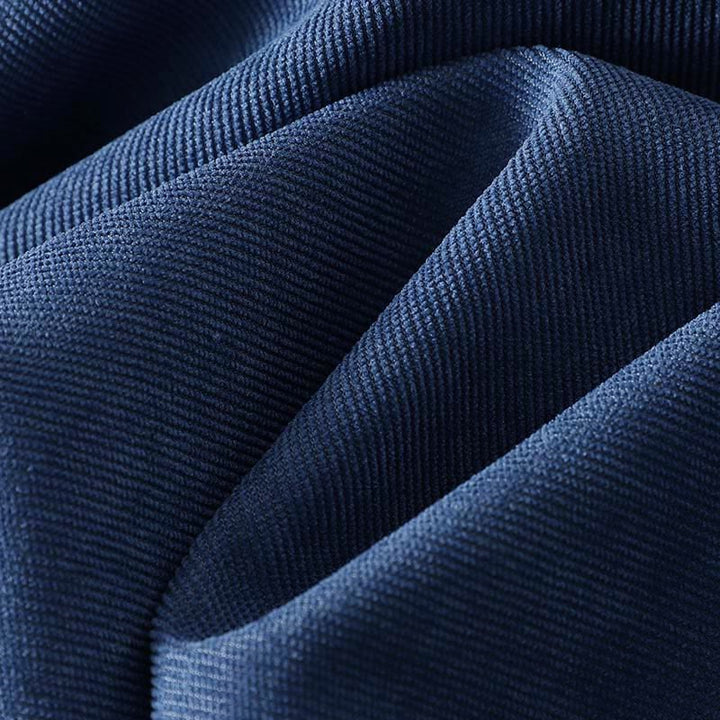 Buddha Stones 春のレトロなダークブルーの無地ノースリーブミディドレス（ポケット付き） - image 7