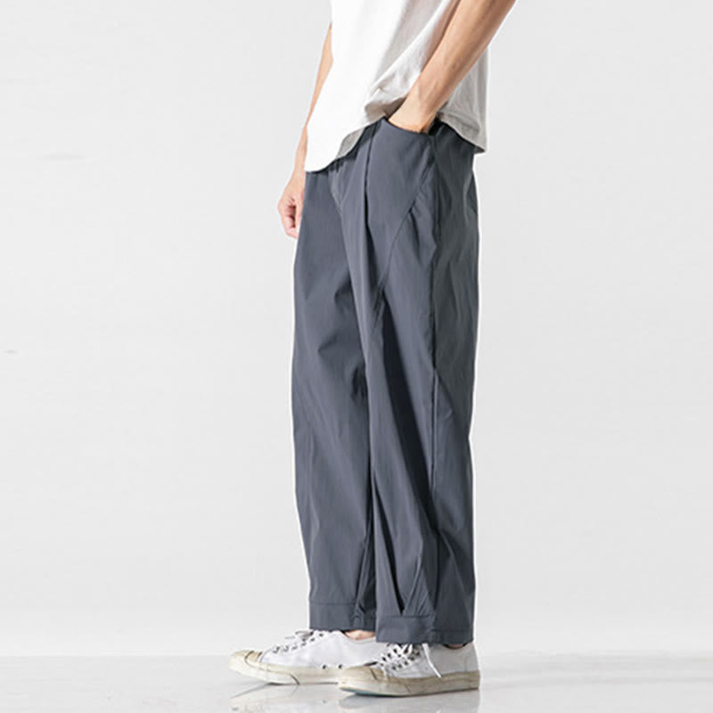 Buddha Stones 夏用無地ドローストリングアンクル丈メンズカーゴハーレムパンツ（ポケット付き） - image 10