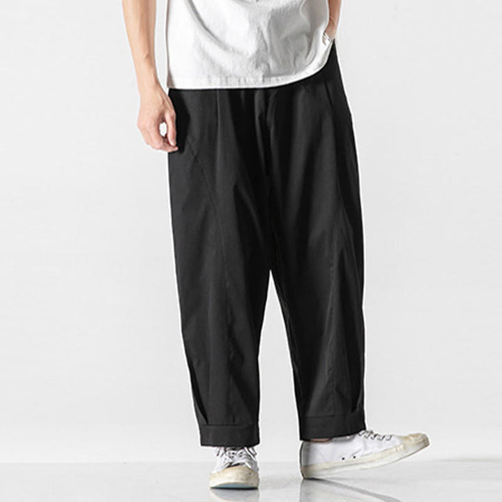 Buddha Stones 夏用無地ドローストリングアンクル丈メンズカーゴハーレムパンツ（ポケット付き） - image 20