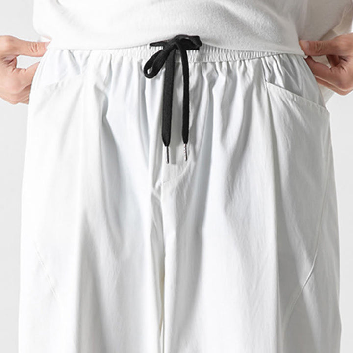 Buddha Stones 夏用無地ドローストリングアンクル丈メンズカーゴハーレムパンツ（ポケット付き） - image 34