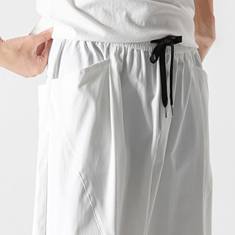 Buddha Stones 夏用無地ドローストリングアンクル丈メンズカーゴハーレムパンツ（ポケット付き） - image 33