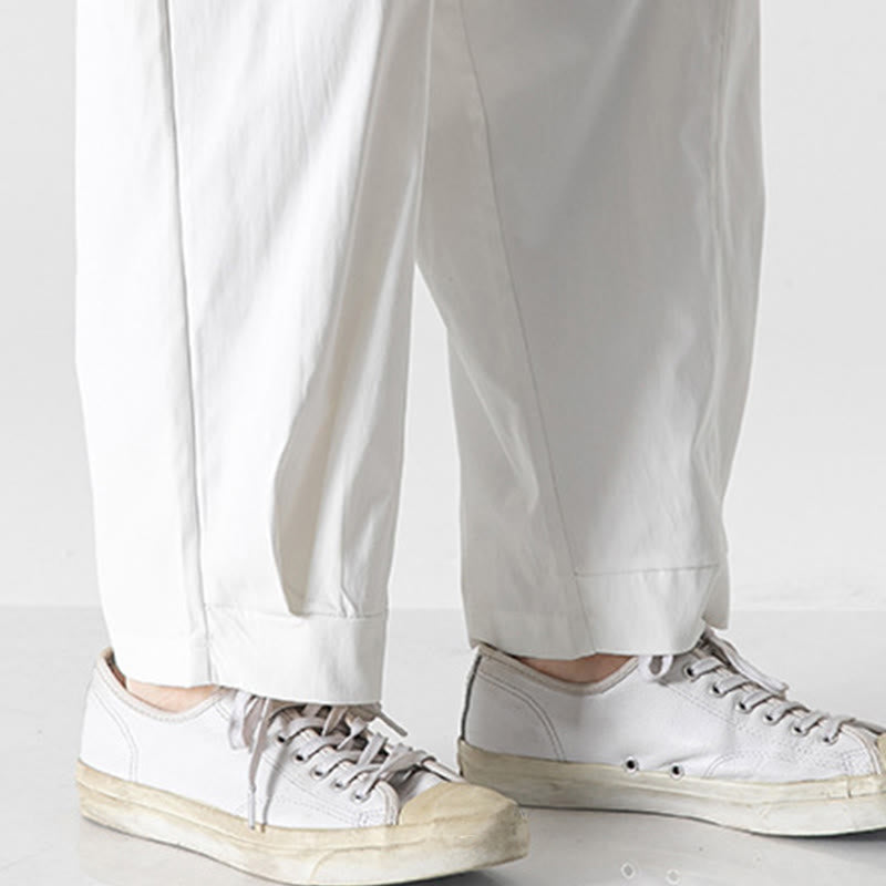 Buddha Stones 夏用無地ドローストリングアンクル丈メンズカーゴハーレムパンツ（ポケット付き） - image 36