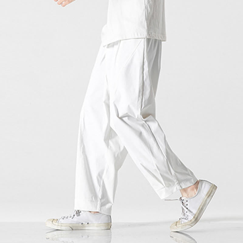 Buddha Stones 夏用無地ドローストリングアンクル丈メンズカーゴハーレムパンツ（ポケット付き） - image 25