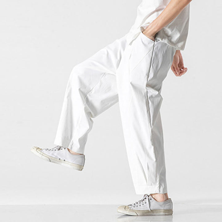 Buddha Stones 夏用無地ドローストリングアンクル丈メンズカーゴハーレムパンツ（ポケット付き） - image 32