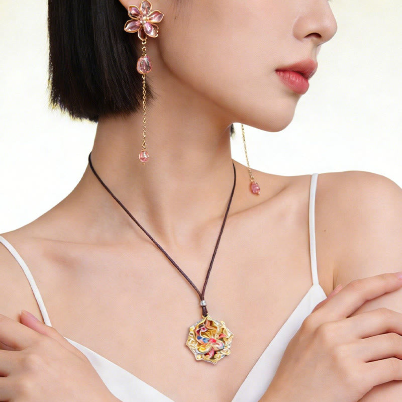 Buddha Stones 999スターリングシルバーのカラフルな鯉の彫刻が施された幸運のネックレスペンダント - image 12