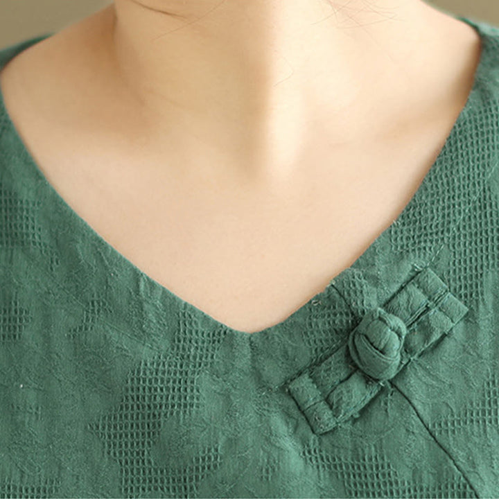 Buddha Stones 2点セット 花柄 カエルボタン シャツ コットン ハーレムパンツ ポケット付き - image 6