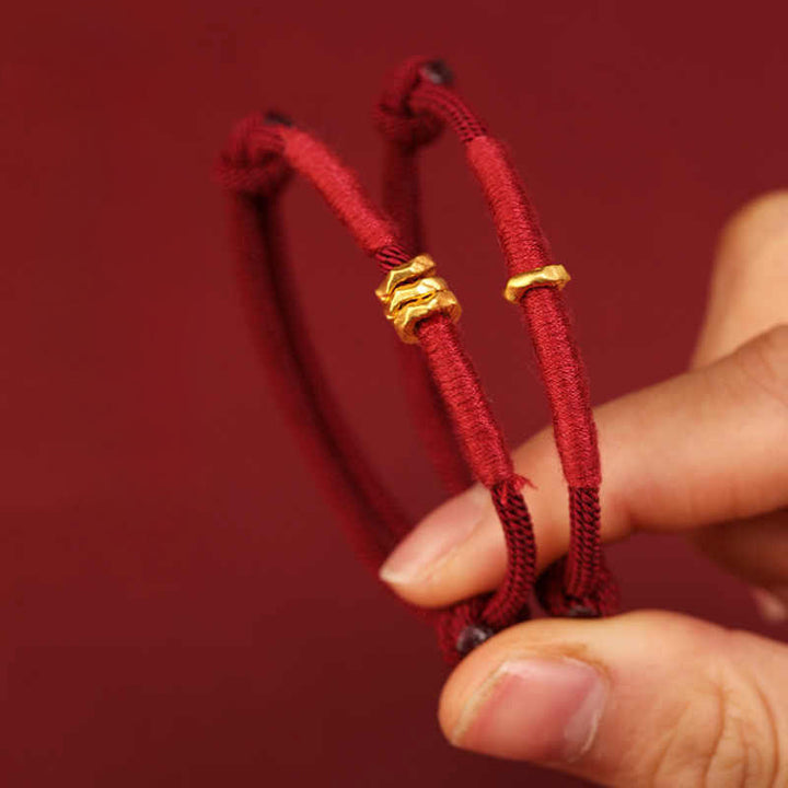 Buddha Stones 999 ゴールドリングデザイン ハンドメイド 幸運 編み込み レッドロープ ブレスレット アンクレット - image 13
