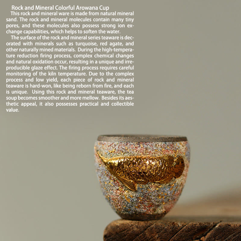 Buddha Stones ゴールデンアロワナ鯉陶器ティーカップカンフーティーカップ - image 10