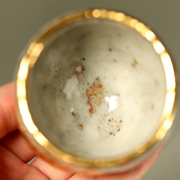 Buddha Stones 手作りのゴールデンアロワナ鯉陶器ティーカップカンフーティーカップティーポット - image 7