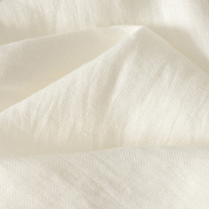 Buddha Stones 春の無地Vネック長袖レディースコットンシャツ - image 13