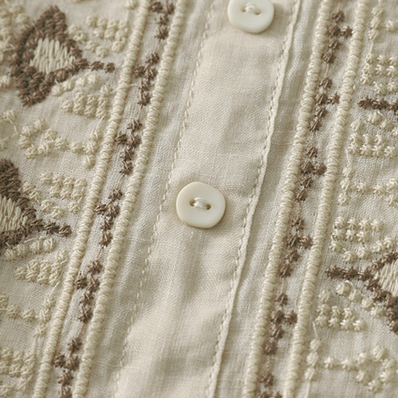 Buddha Stones 夏用花柄クルーネック半袖レディースポリエステルシャツ - image 18