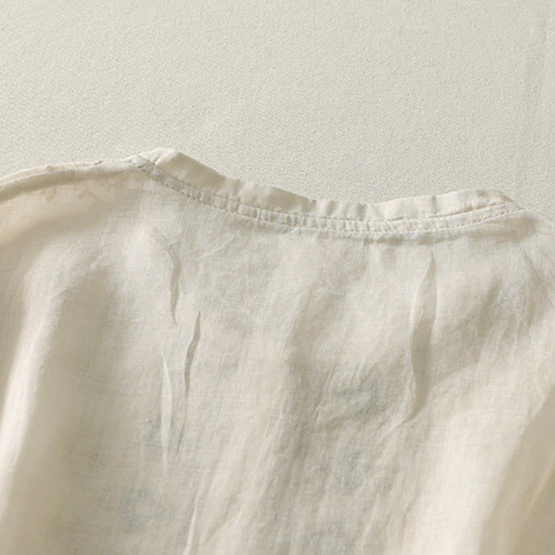 Buddha Stones 夏用花柄クルーネック半袖レディースポリエステルシャツ - image 21