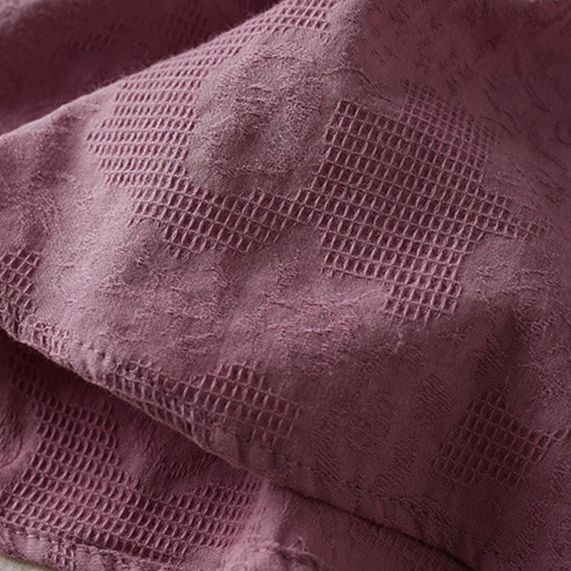 Buddha Stones カジュアル花柄ラペルレディースコットンTシャツ - image 6