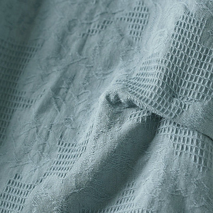 Buddha Stones カジュアル花柄ラペルレディースコットンTシャツ - image 11