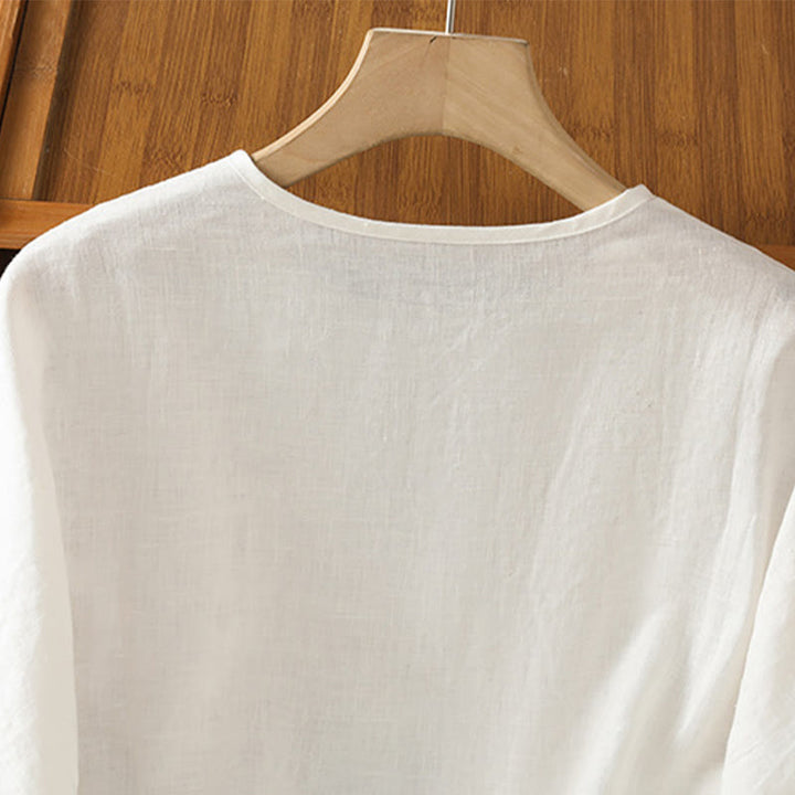 Buddha Stones カジュアル花柄クルーネックレディースコットンTシャツ - image 7