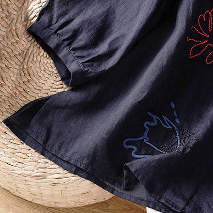 Buddha Stones コーラルひょうたん柄クルーネック半袖レディースポリエステルシャツ - image 6