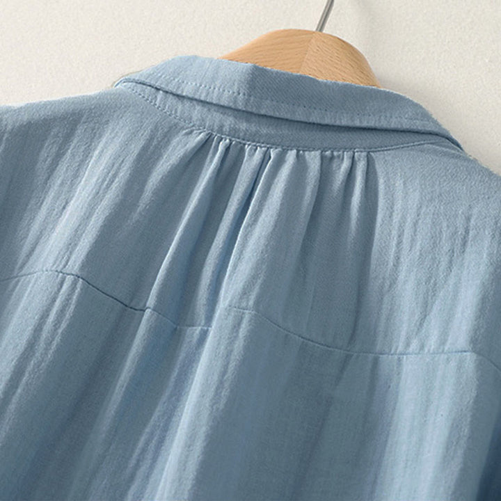 Buddha Stones 無地クルーネック長袖レディースポリエステルシャツ - image 8