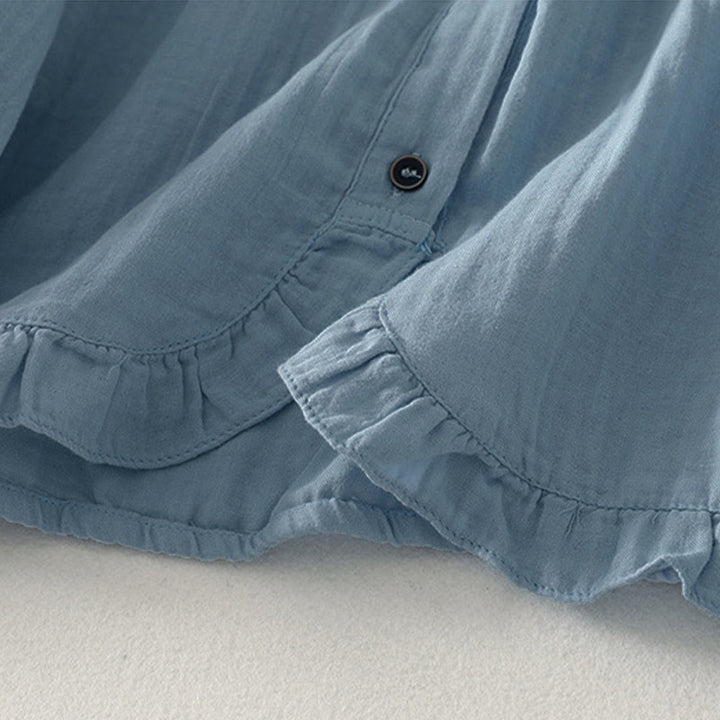 Buddha Stones 無地クルーネック長袖レディースポリエステルシャツ - image 5