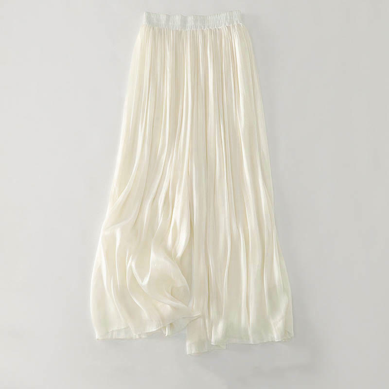 Buddha Stones 夏用無地レディースポリエステルパンツ - ベージュ - US8-10，UK/AU12-14，EU40-42 (2XL) - image 4