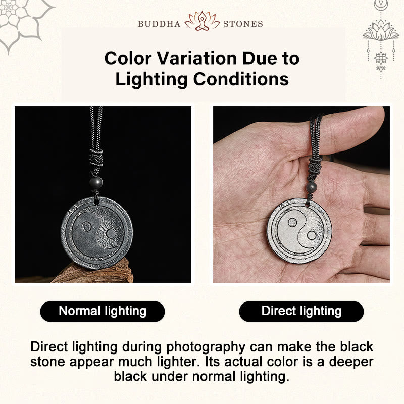 Buddha Stones天然 本物 シュンガイト 彫刻陰陽守護 ネックレス ペンダント - image 4