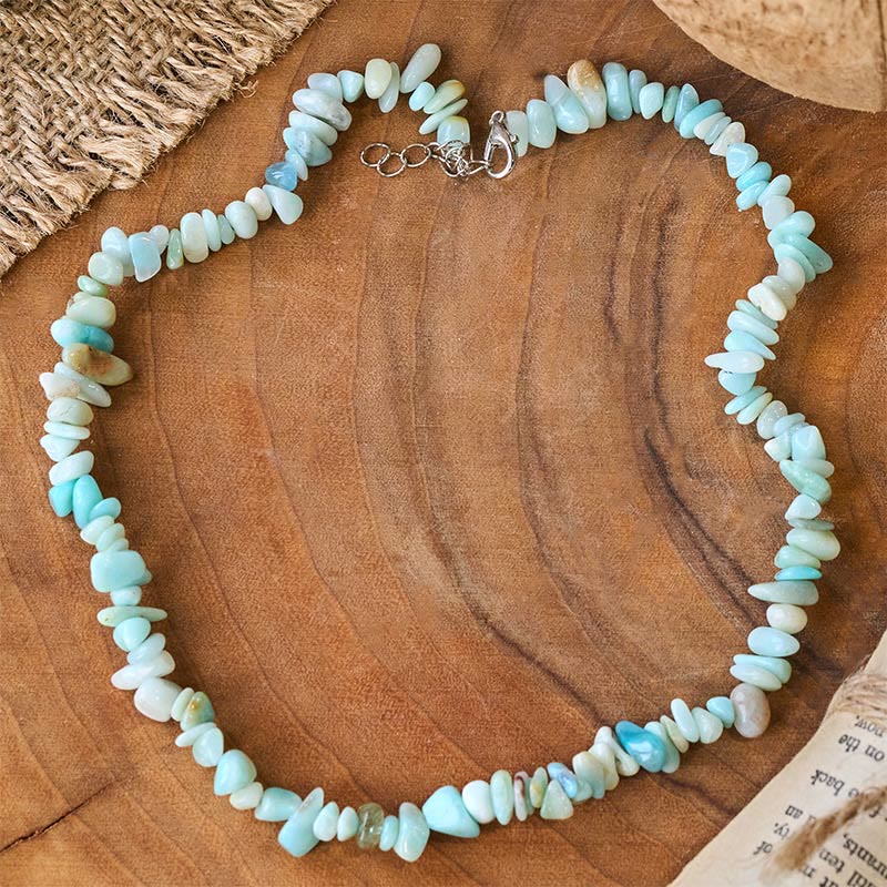 Buddha Stones天然水晶石幸運ネックレス - アマゾナイト - image 2