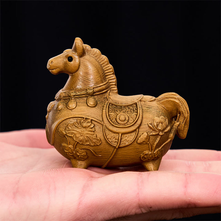 Buddha Stones ミニ 午年 蓮 黒檀 リンデンウッド 緑 白檀 飾り 5.5*5*3.2cm - image 16