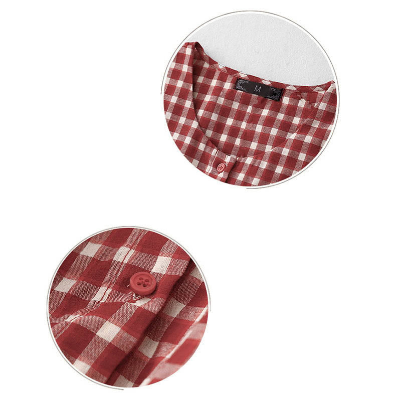 Buddha Stones ポケット付きチェック柄ノースリーブサマーミディド​​レス - image 11