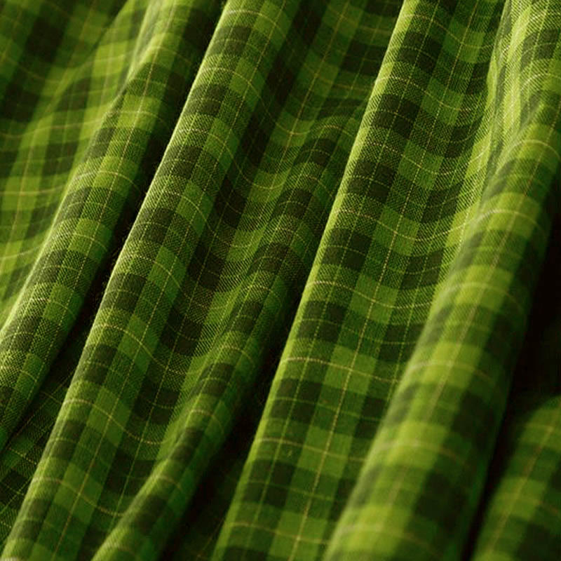 Buddha Stones ポケット付きノースリーブチェック柄サマーミディド​​レス - image 11