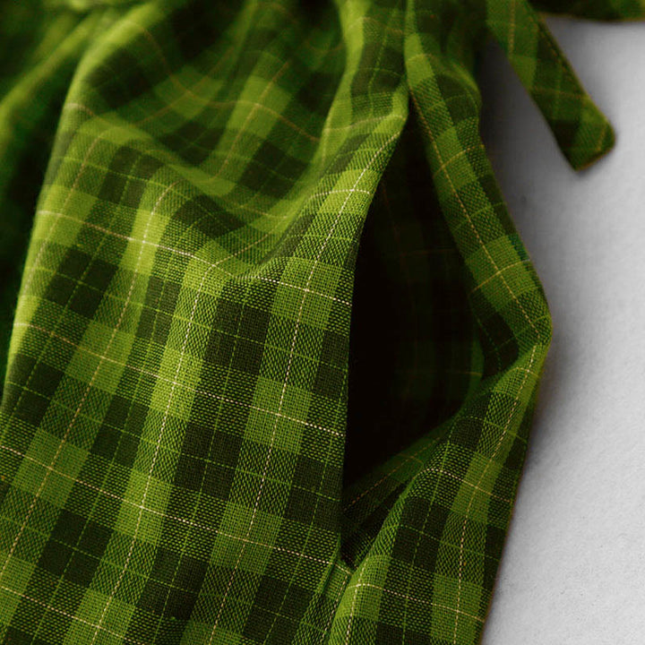 Buddha Stones ポケット付きノースリーブチェック柄サマーミディド​​レス - image 9