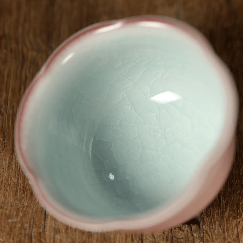 Buddha Stones 手描きのウサギ蘭の花ベゴニアセラミックティーカップカンフーティーカップ75ml - image 9