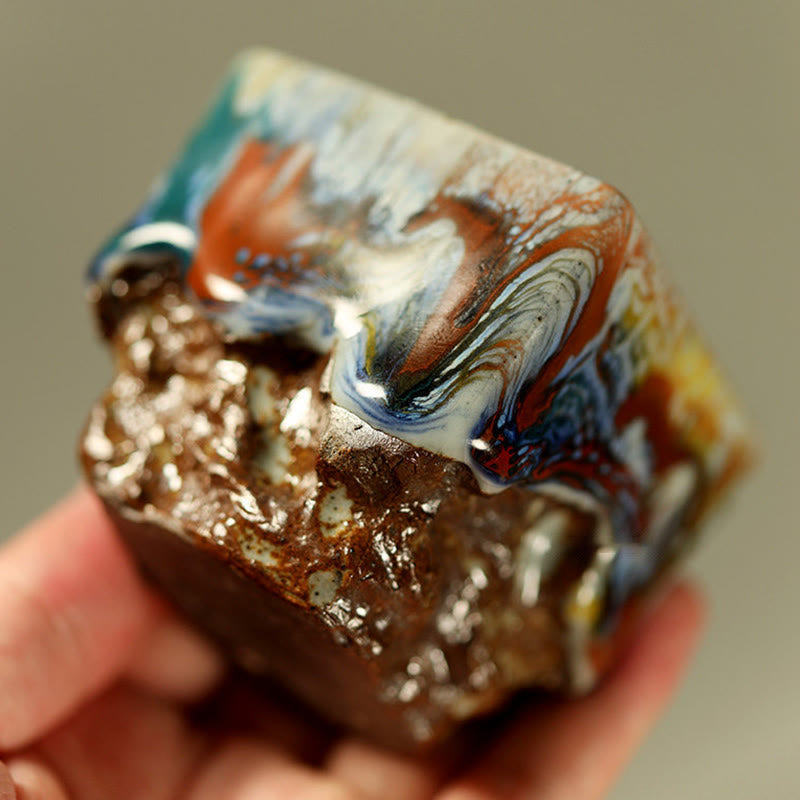 Buddha Stones 手描きの敦煌瞑想仏志野陶器ティーカップカンフーティーカップ - image 2