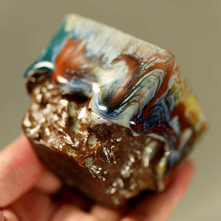 Buddha Stones 手描きの敦煌瞑想仏志野陶器ティーカップカンフーティーカップ - image 2