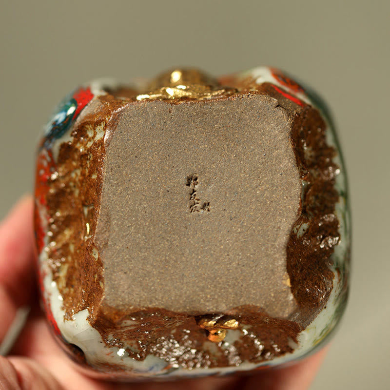 Buddha Stones 手描きの敦煌瞑想仏志野陶器ティーカップカンフーティーカップ - image 12