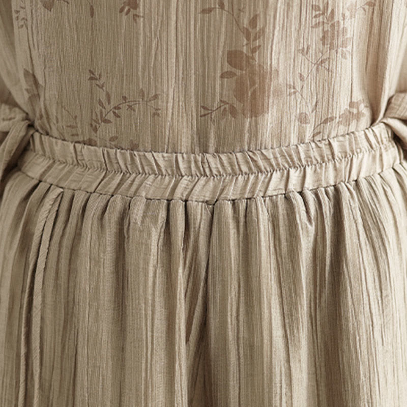 Buddha Stones 無地 伸縮性ウエストデザイン カプリ クロップド丈 レディース ワイドレッグパンツ - image 33